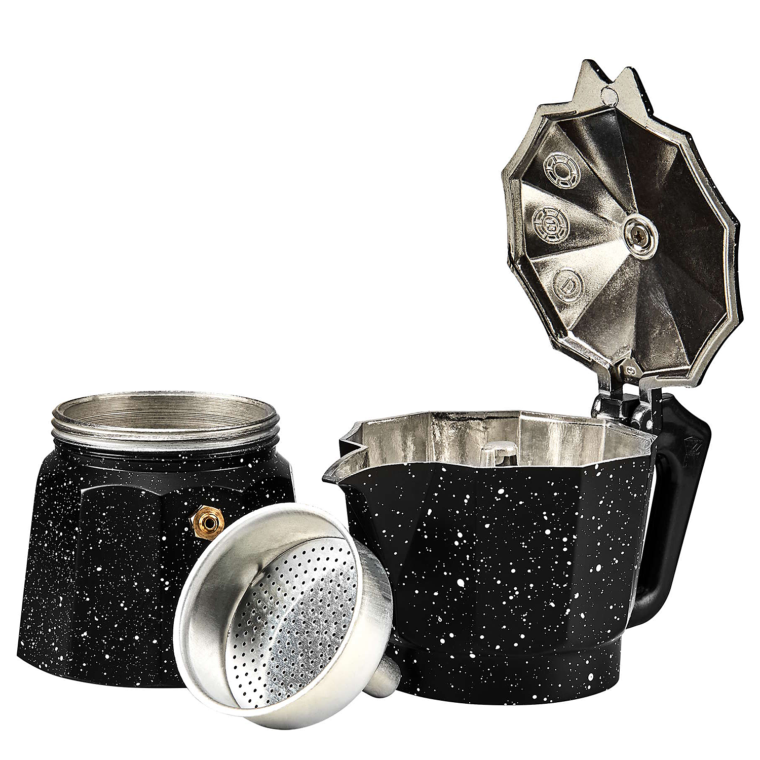 ESPERTO espressor 6 cesti, negru cu pete