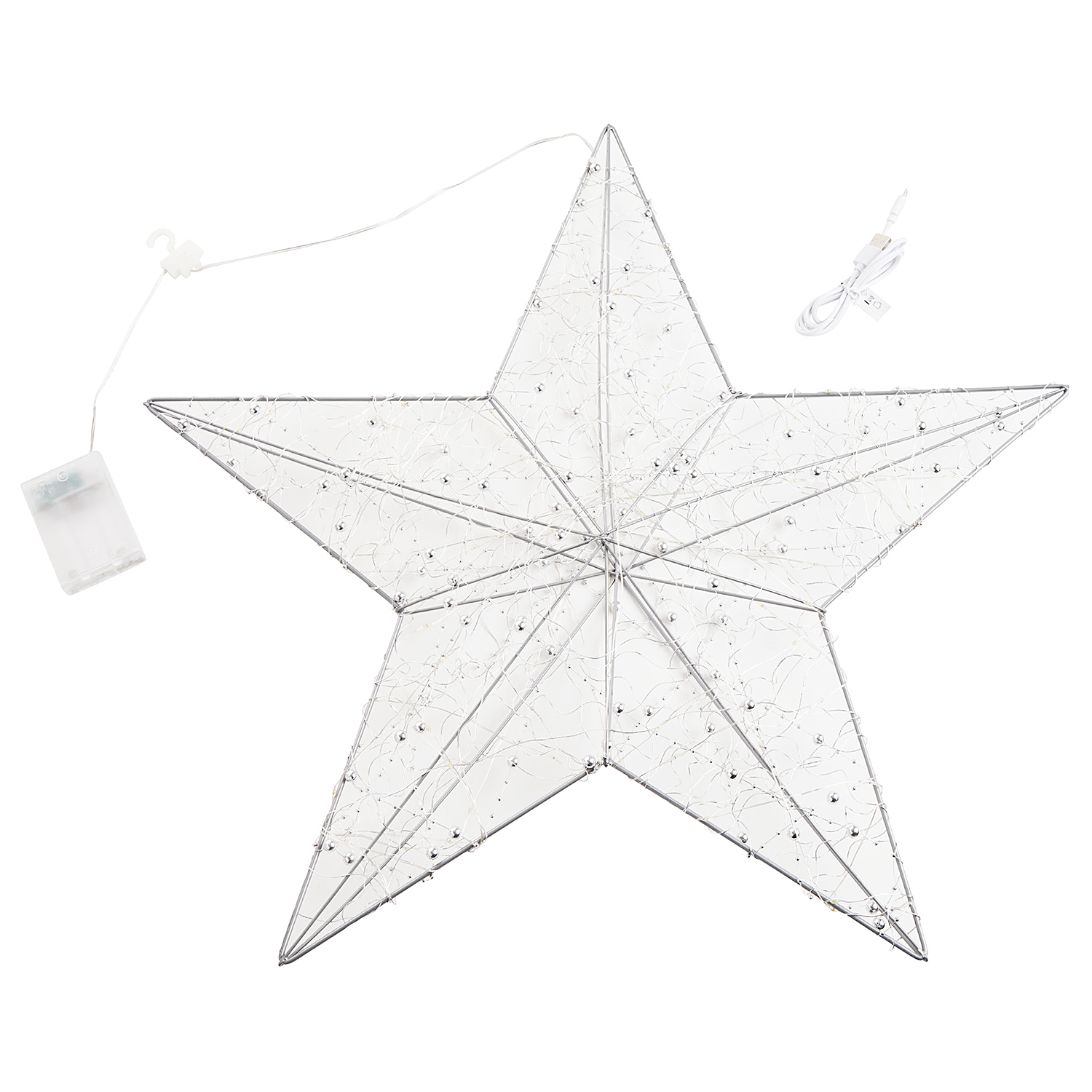 SHINING STAR LED stea 3D argintie USB