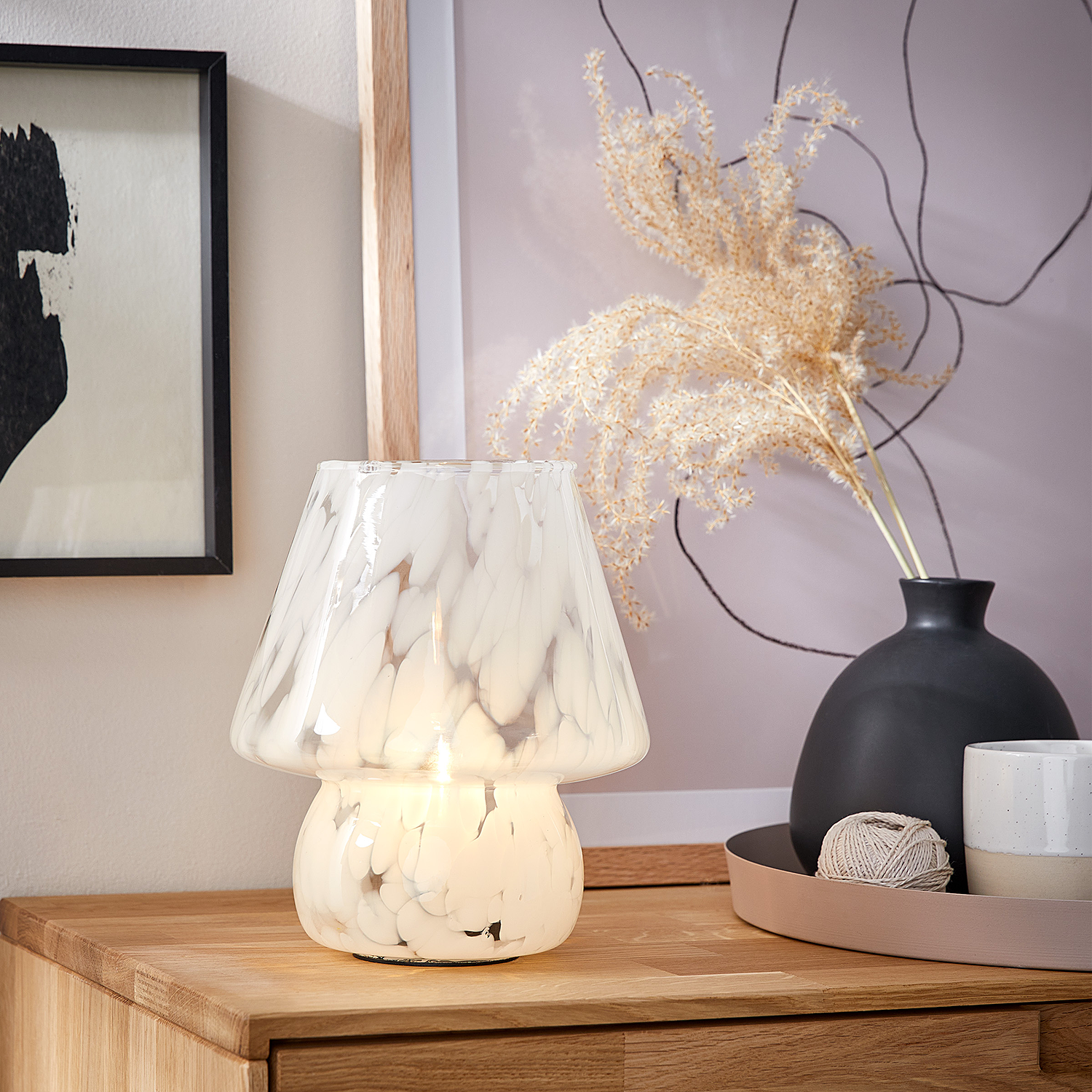 MISS MARBLE Lampa LED 22,5cm alba