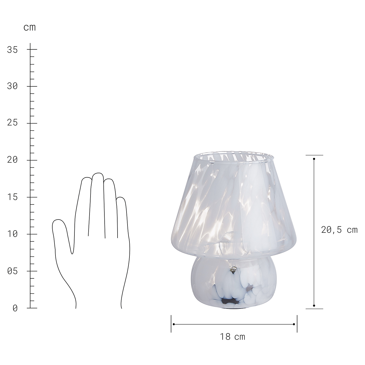 MISS MARBLE Lampa LED 22,5cm alba