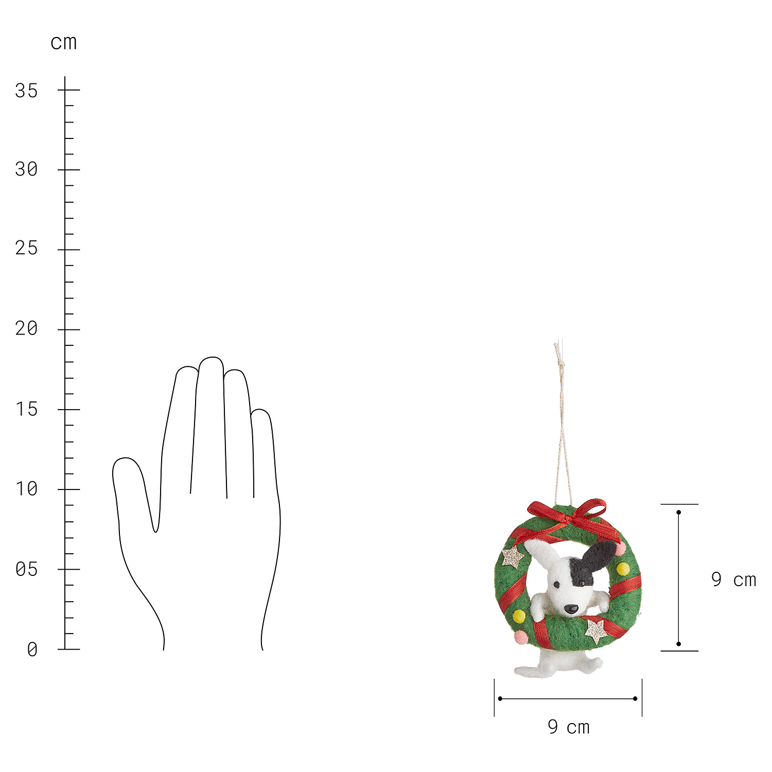 HANG ON ornament fetru caine cu coroana