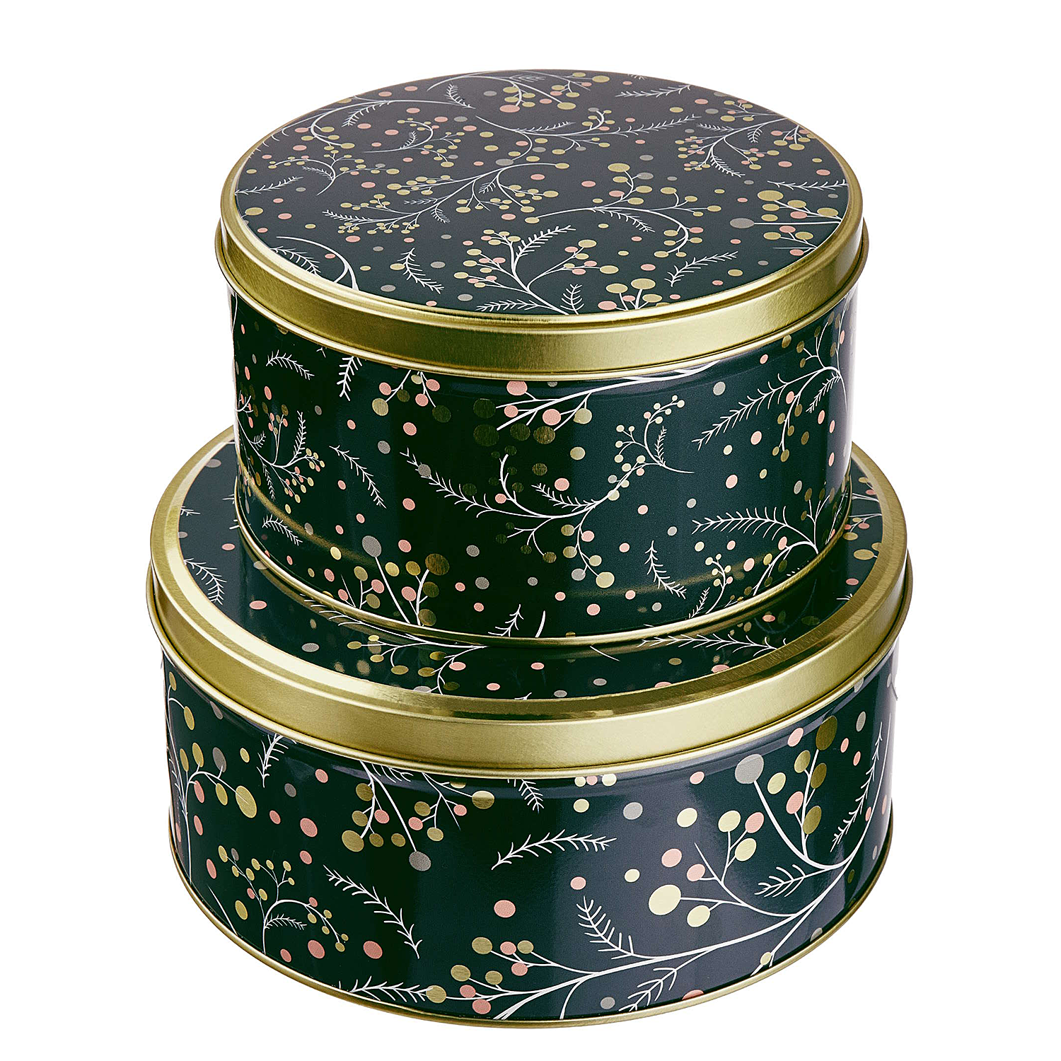 COOKIE JAR cutie metalica rotunda Berry Pine | mica