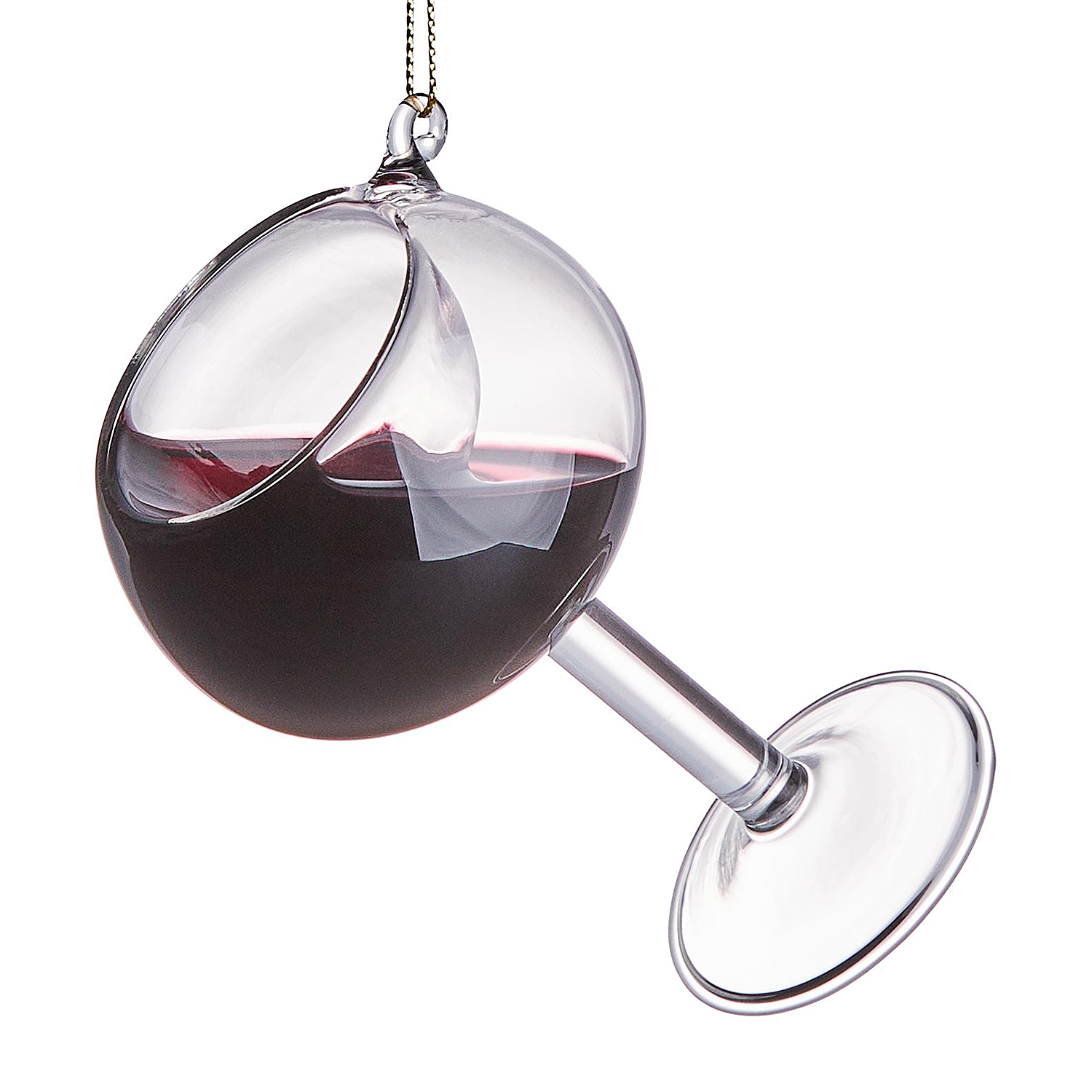 HANG ON ornament din sticla pahar vin rosu