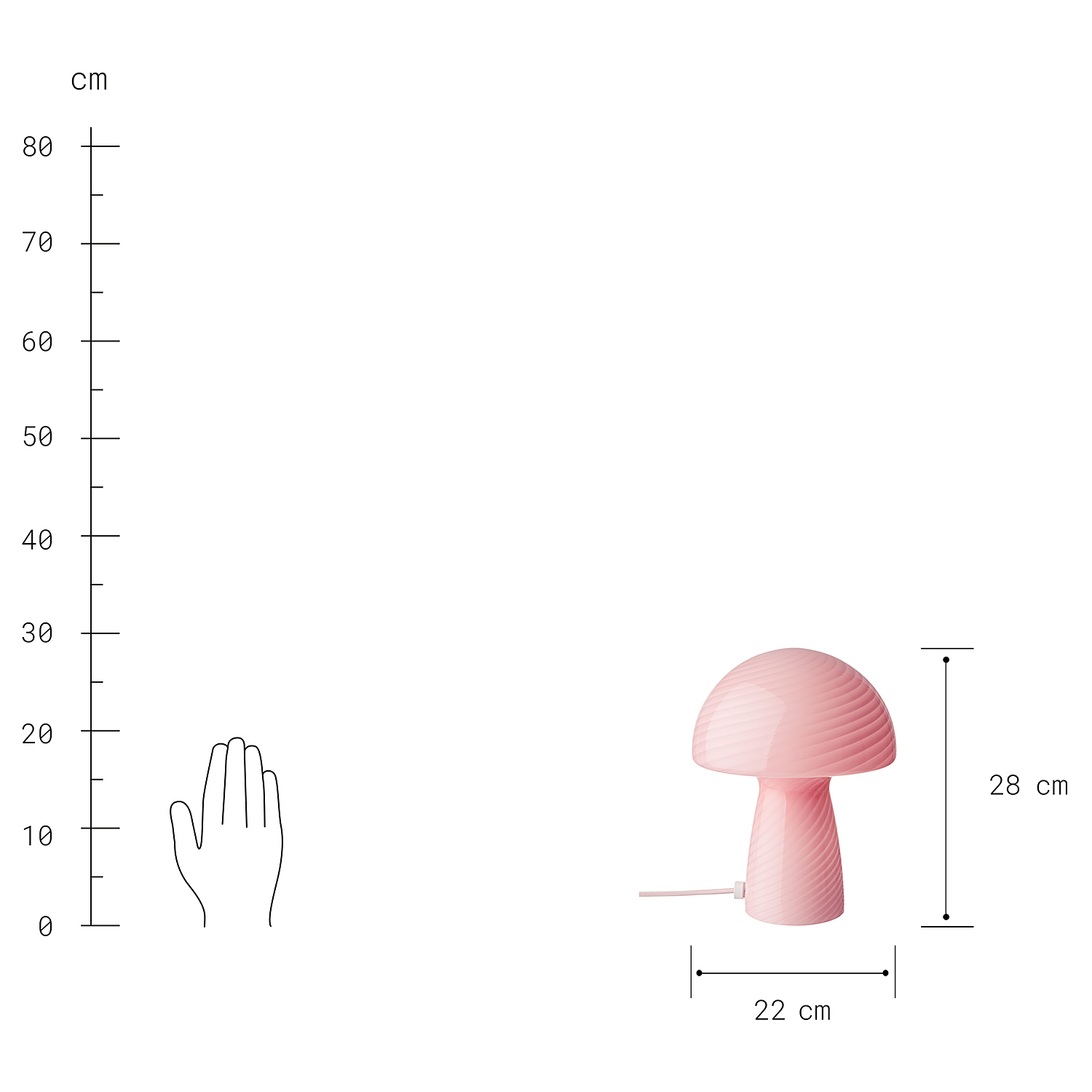 FUNGI TOWN lampa de masa, roz