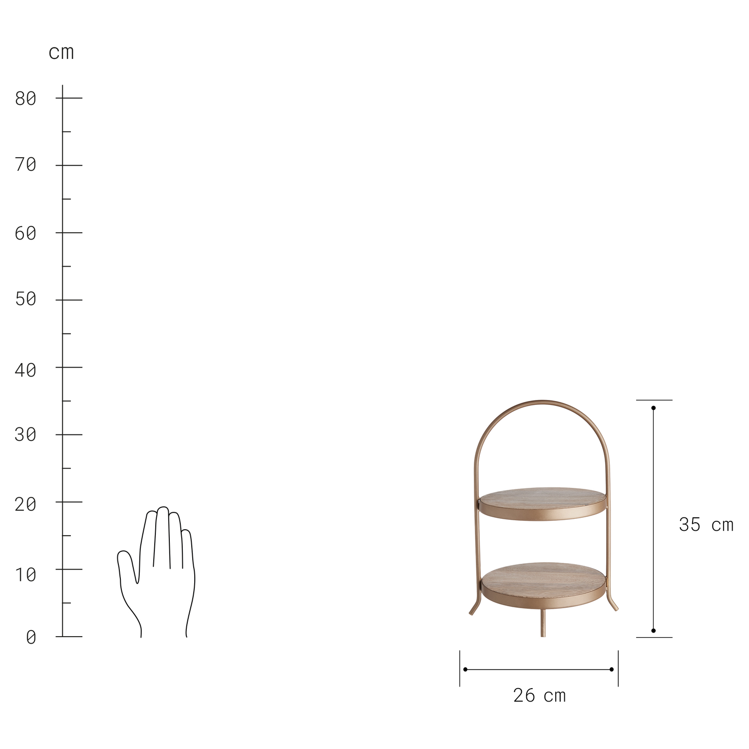 KATE etajera 2 niveluri inaltime 35cm