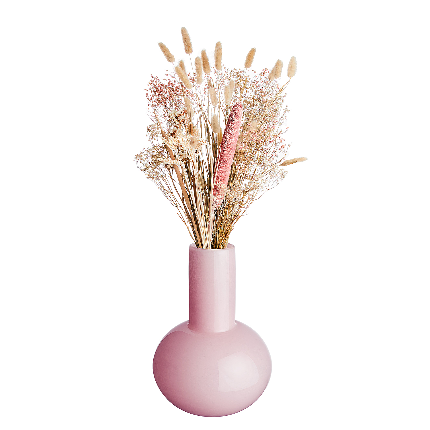 CANDY vaza din sticla Ø19 H25cm roz pal