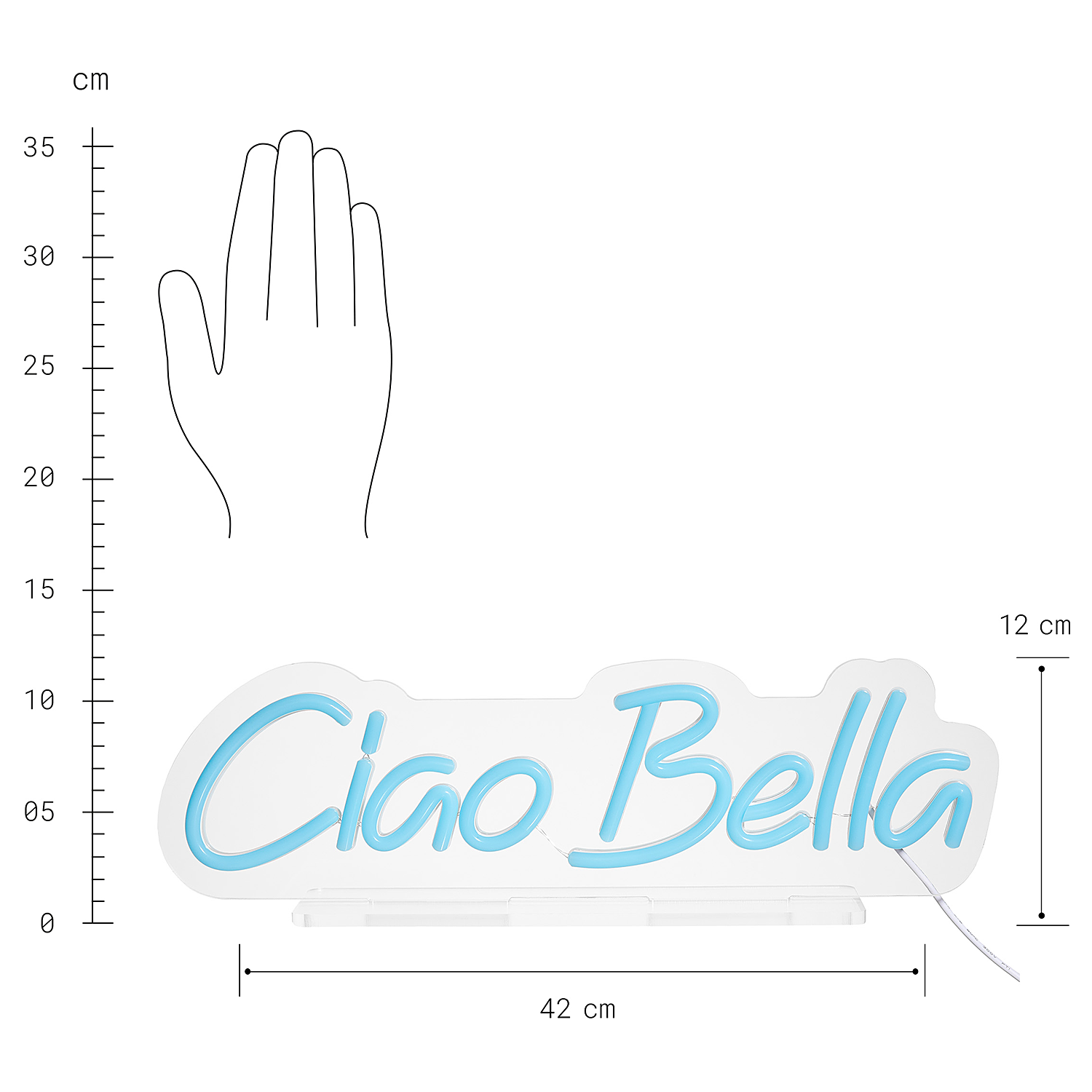 NEON VIBES semn LED Ciao Bella, USB