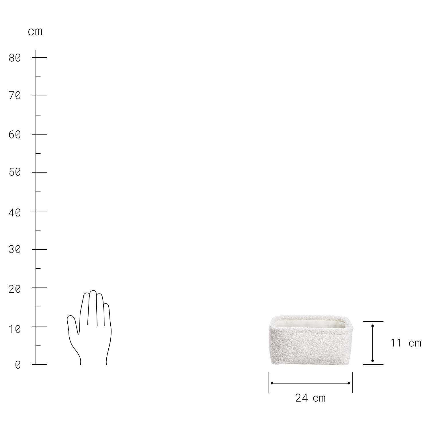 TODDY cos dreptunghiular M | mediu