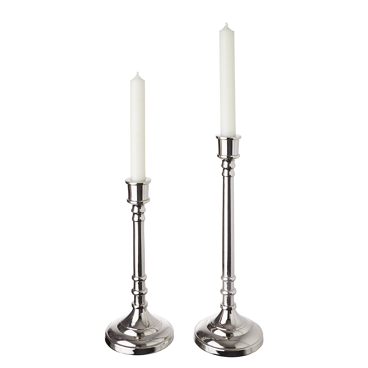 PURE CLASSICS suport pentru lumanare argintiu | 24 cm