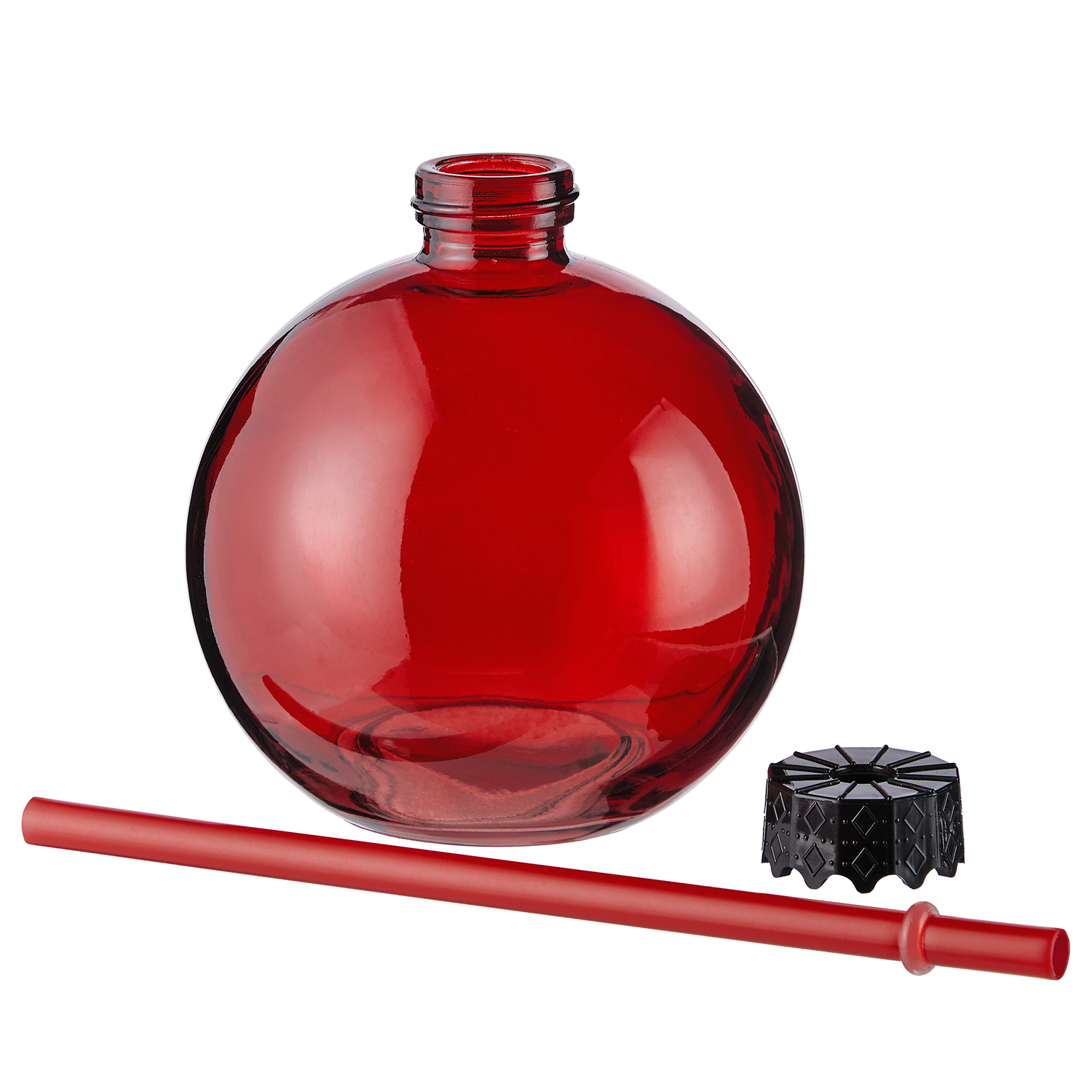 SANTA'S BUBBLE glob sticla cu pai, rosu