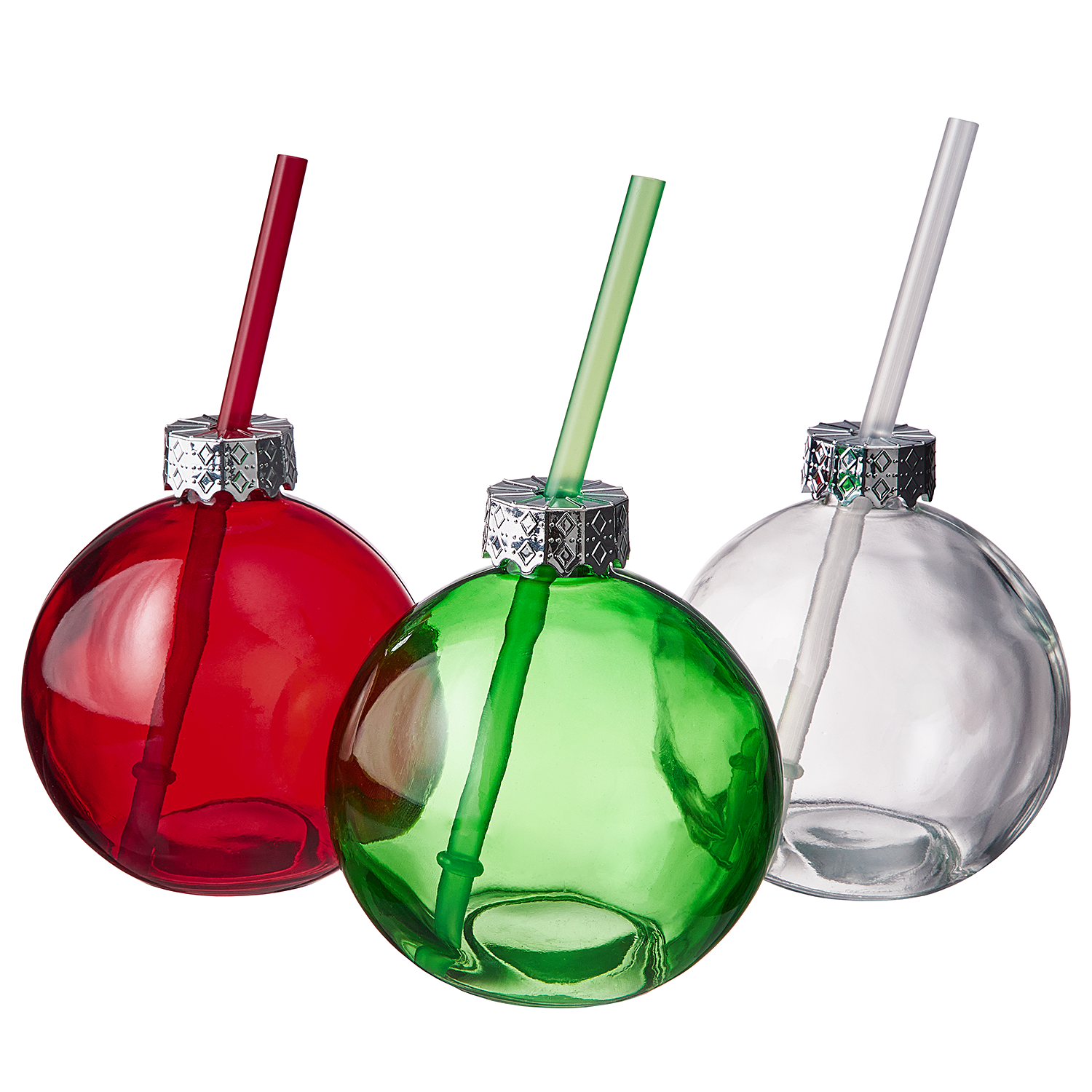 SANTA'S BUBBLE glob sticla cu pai, verde