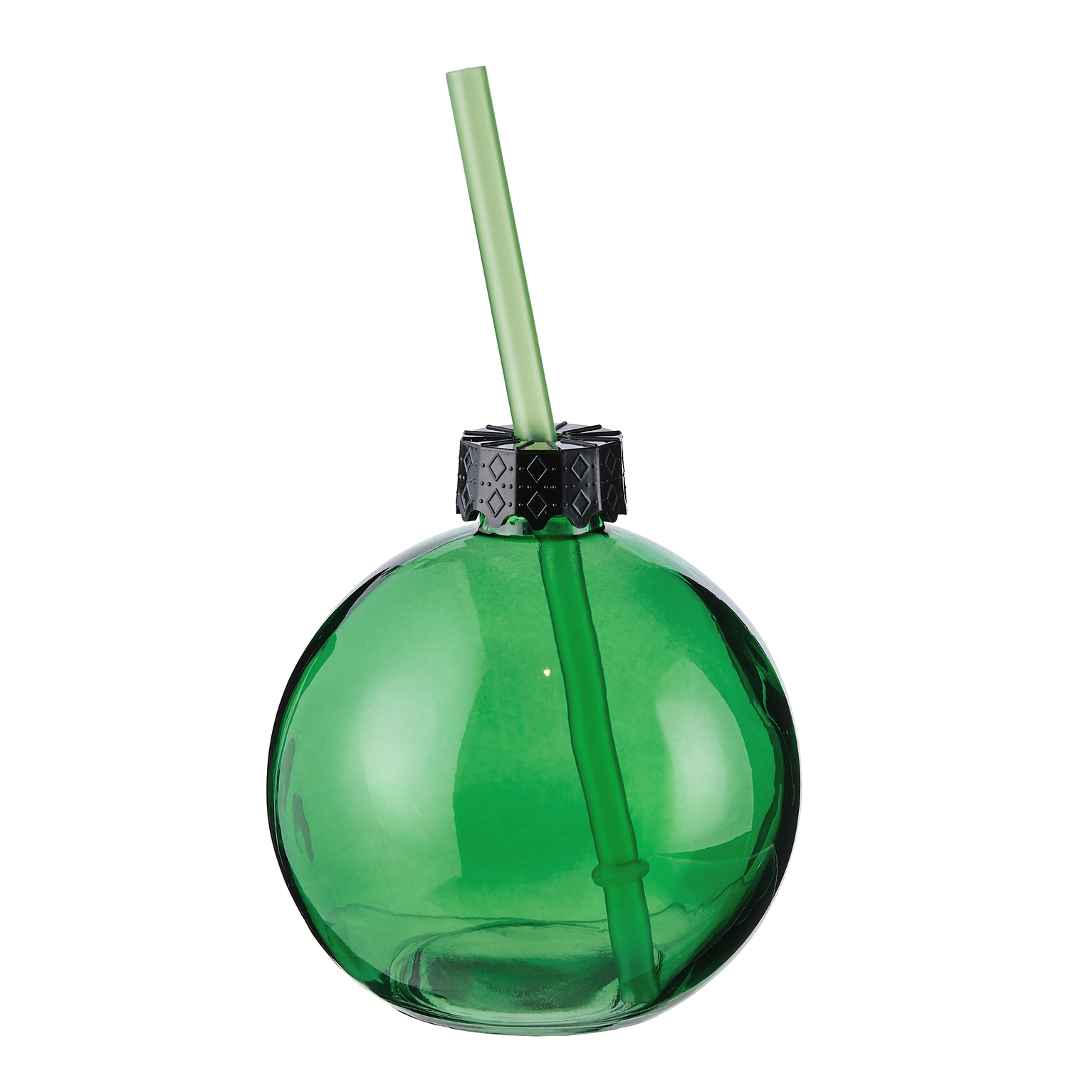 SANTA'S BUBBLE glob sticla cu pai, verde