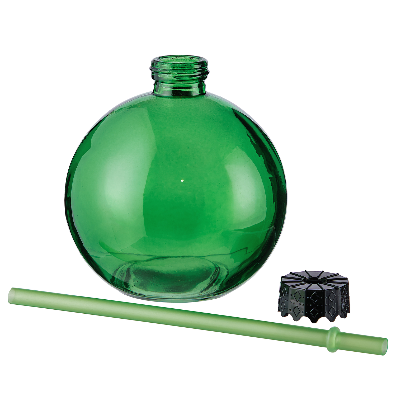 SANTA'S BUBBLE glob sticla cu pai, verde