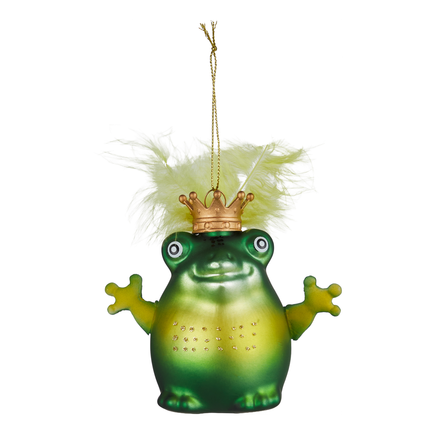 HANG ON ornament sticla broasca cu coroana