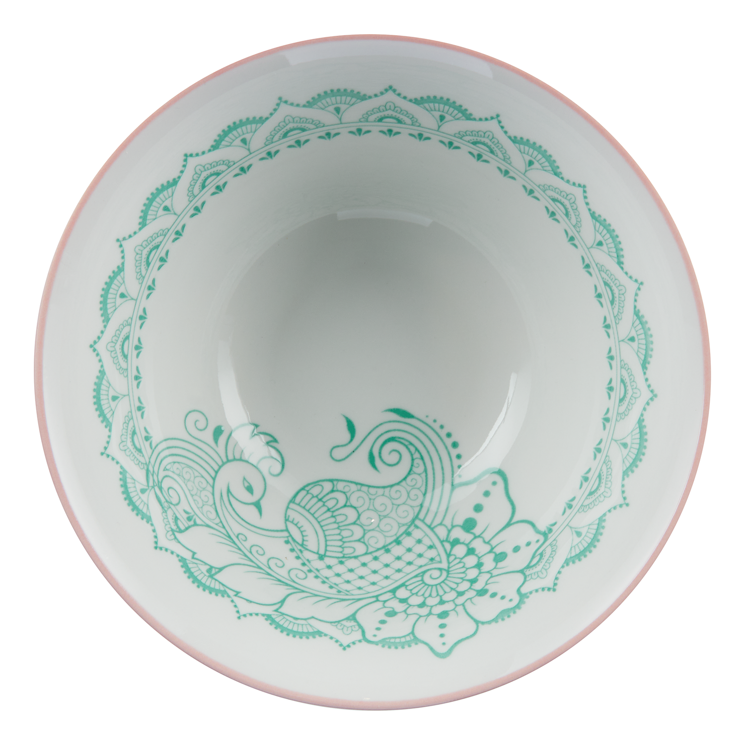 ORNAMENTS bol 520 ml, verde/alb