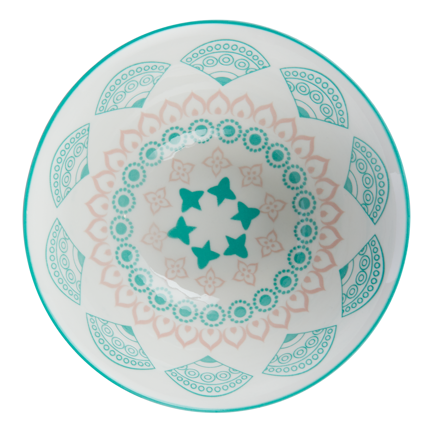 ORNAMENTS bol 520 ml, verde/roz