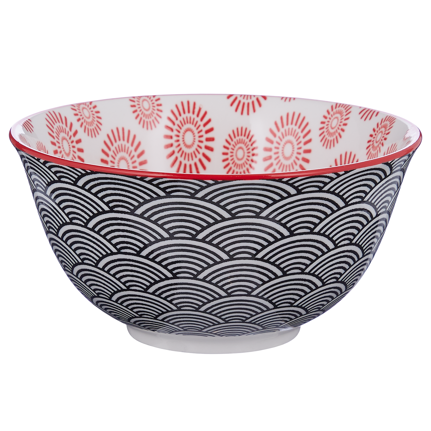 ORNAMENTS bol 520 ml, negru/rosu