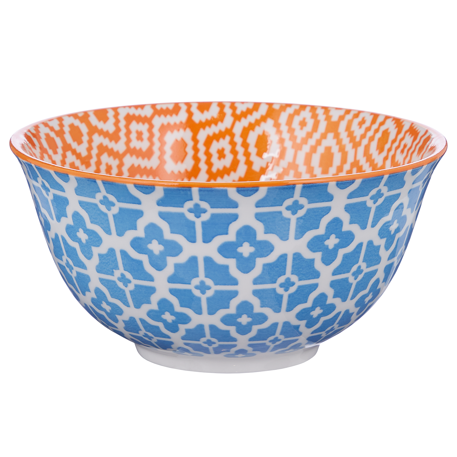 ORNAMENTS bol 520 ml, albastru/portocaliu