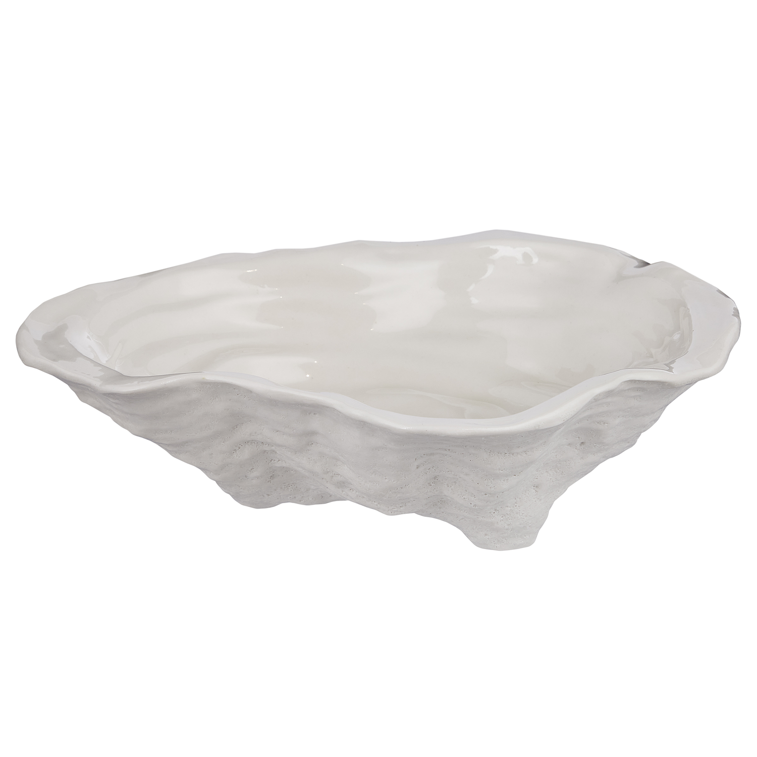 OYSTER bol decorativ ceramic, alb