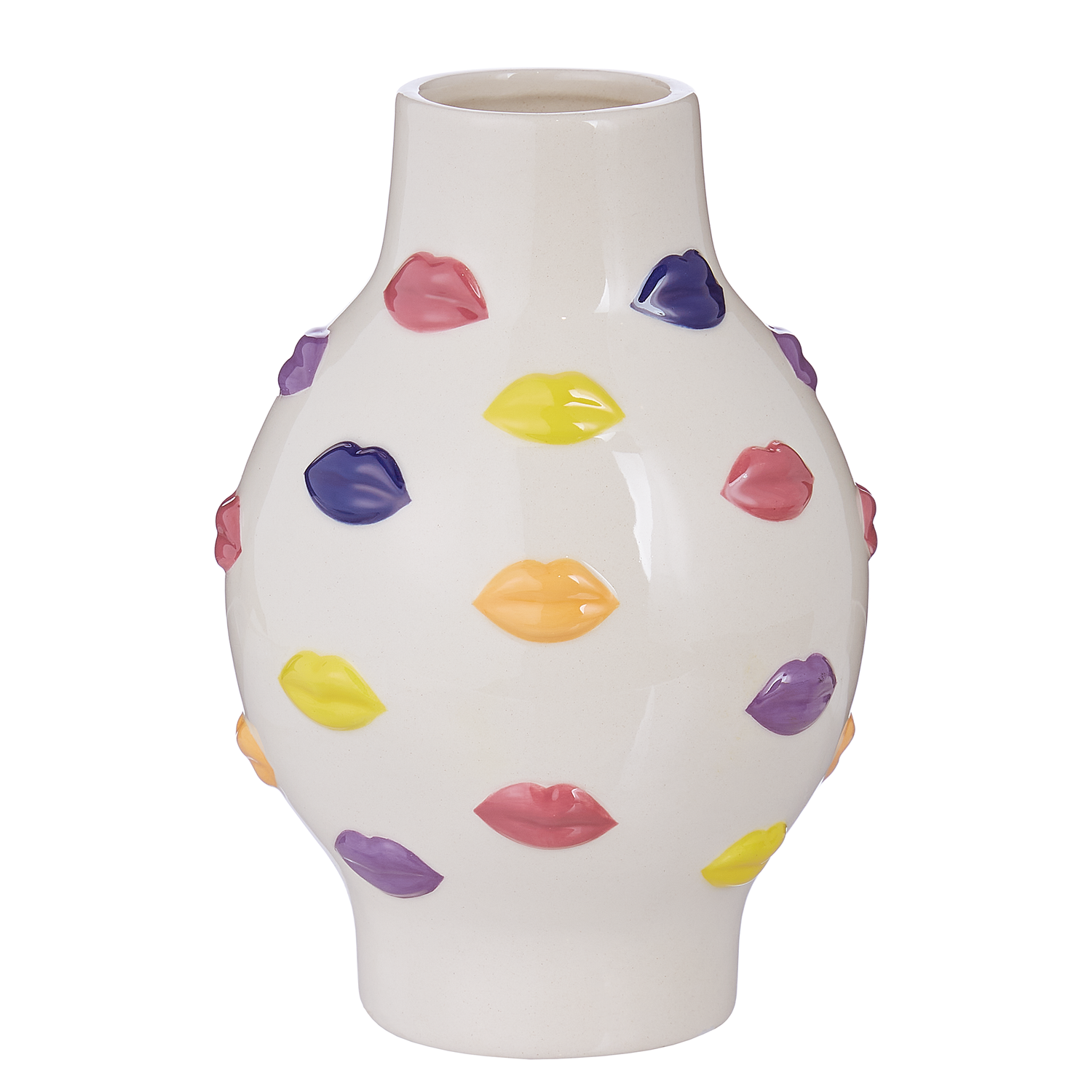 KISS ME vaza ceramica 16,5cm, bej