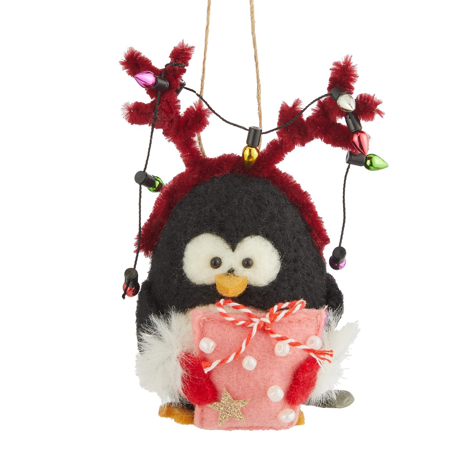 HANG ON ornament fetru pinguin cu coarne