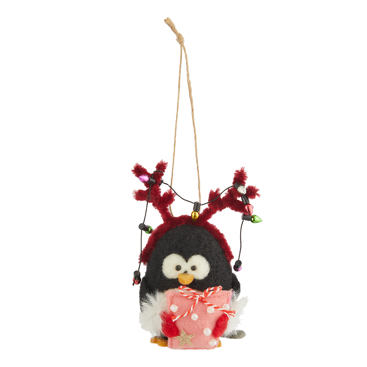 HANG ON ornament fetru pinguin cu coarne