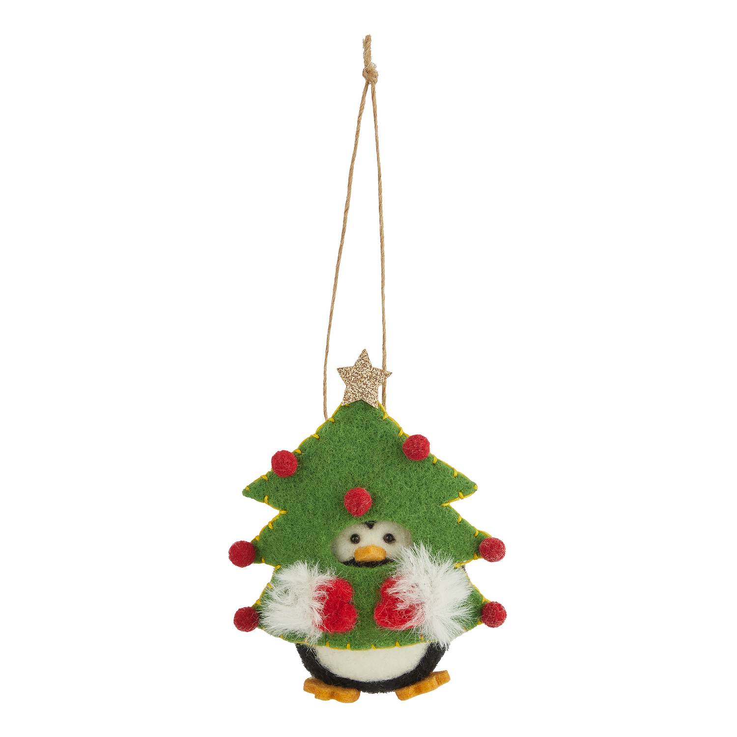 HANG ON ornament fetru pinguin cu brad