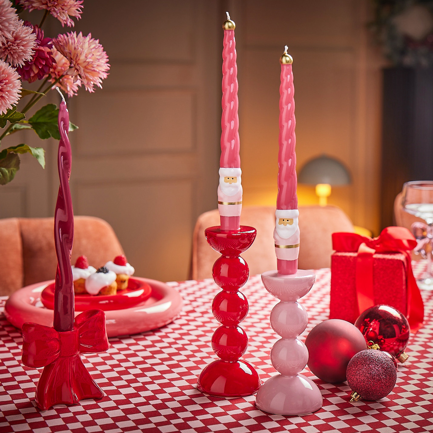 HOLY MOLY suport lumanare 20cm, rosu