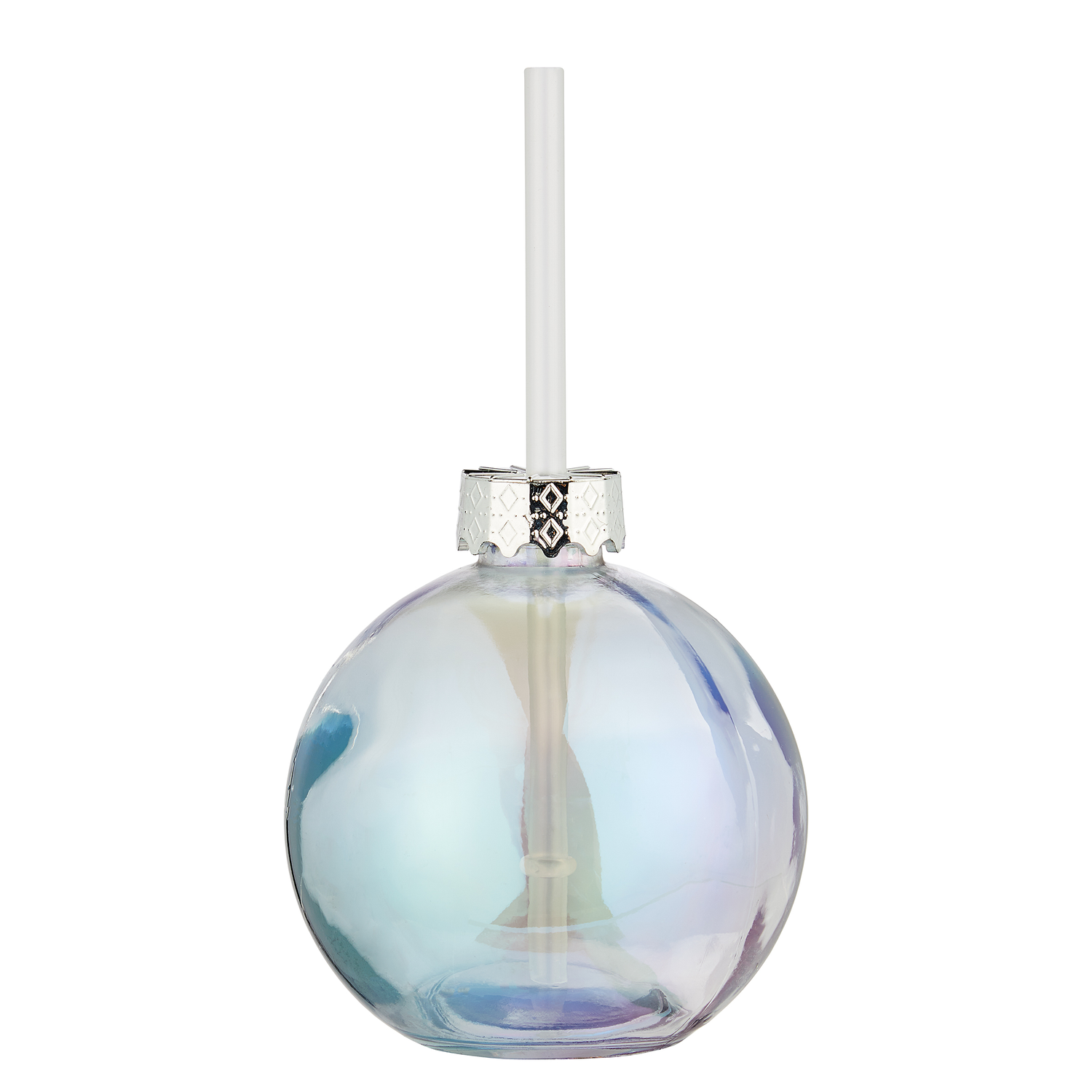 SANTA'S BUBBLE glob sticla cu pai, perlat