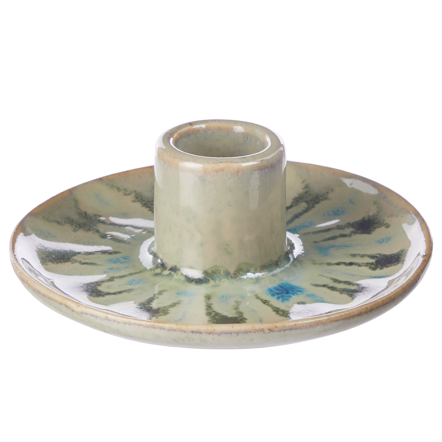 SEVENTIES suport lumanare portelan, salvie