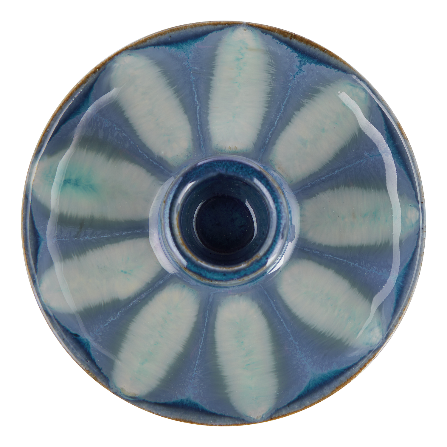 SEVENTIES suport lumanare portelan, albastru