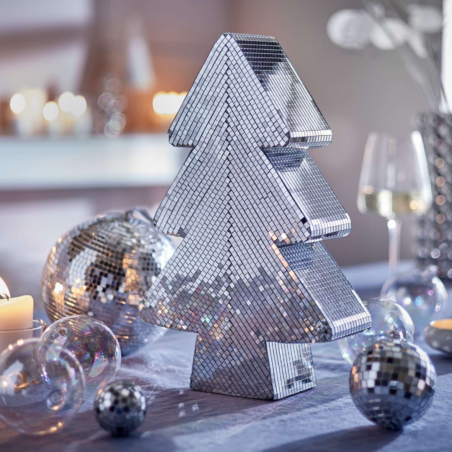 DISCO brad oglinda 35cm argintiu