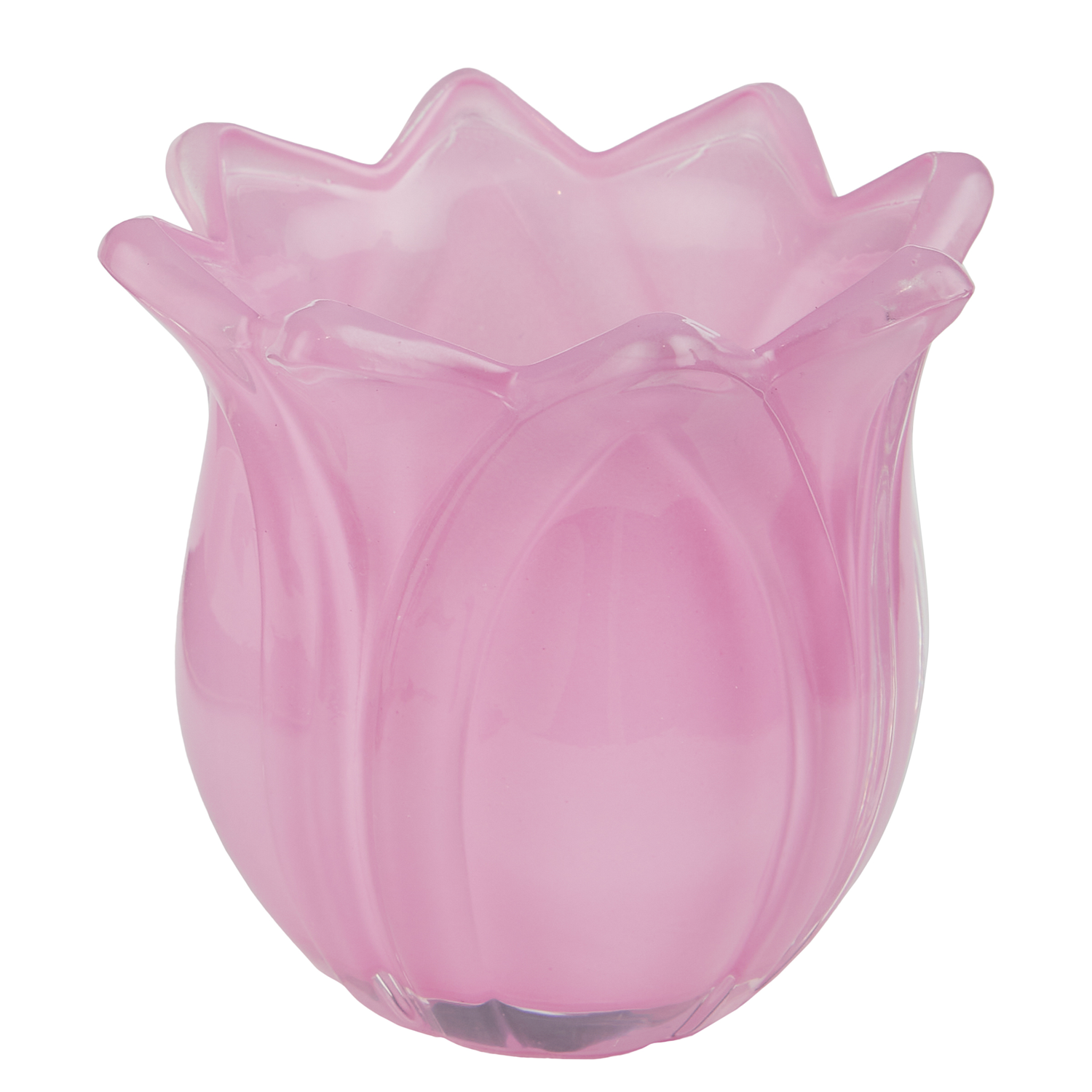 TULIP suport lumanare din sticla, roz
