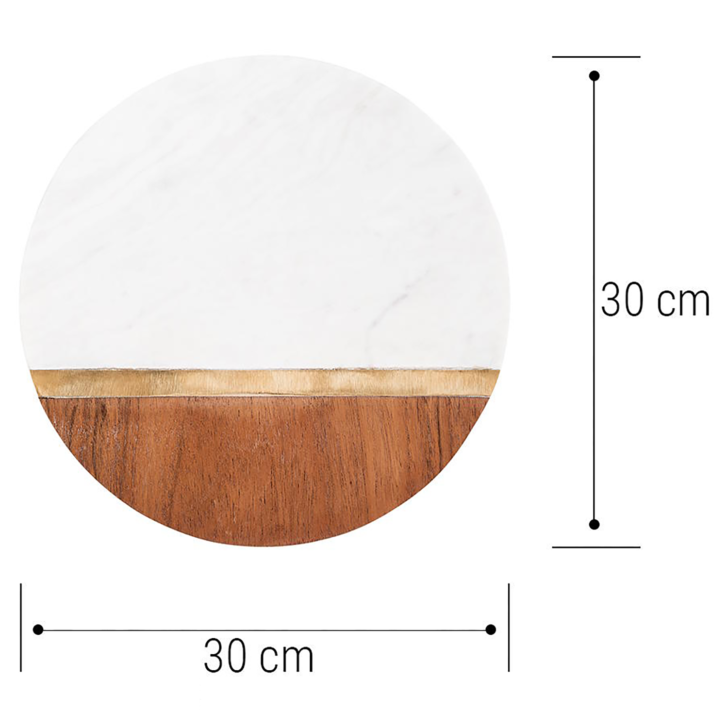 MARBLE KITCHEN suport farfurie marmura/lemn Ø30cm