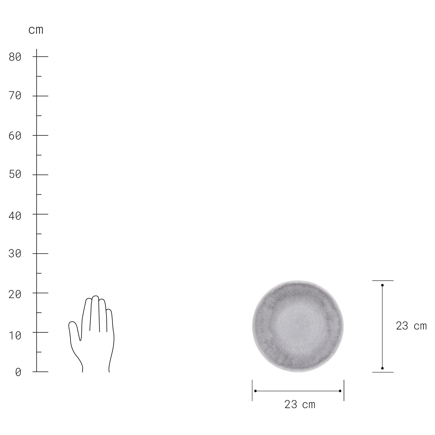 ATLANTIS farfurie pentru mic dejun Ø 23 cm, gri