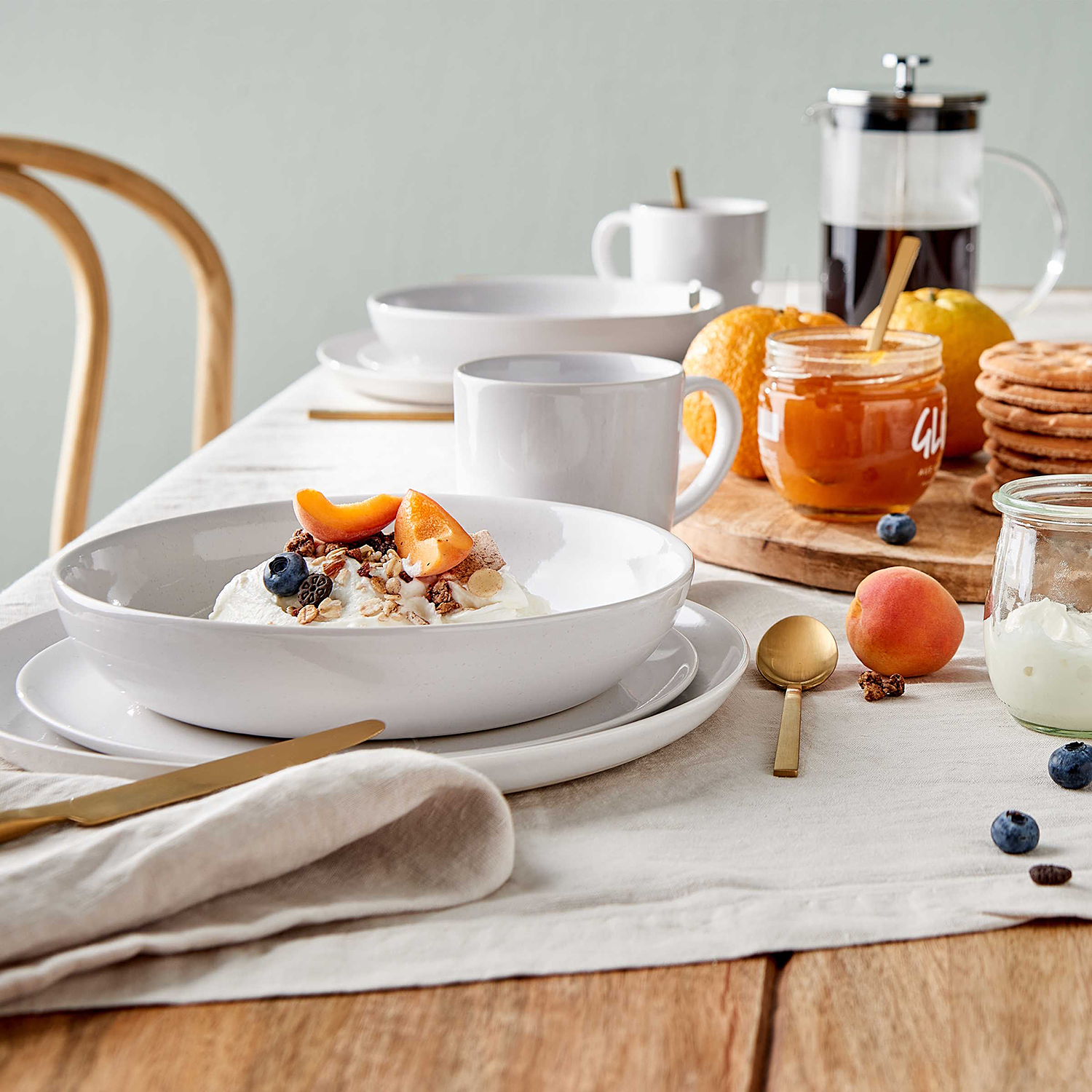 NATIVE farfurie pentru cina Ø 27 cm, alba