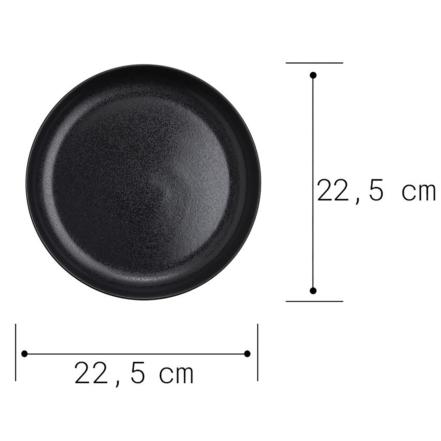 CASA NOVA farfurie laterala Ø 22,5 cm, negru