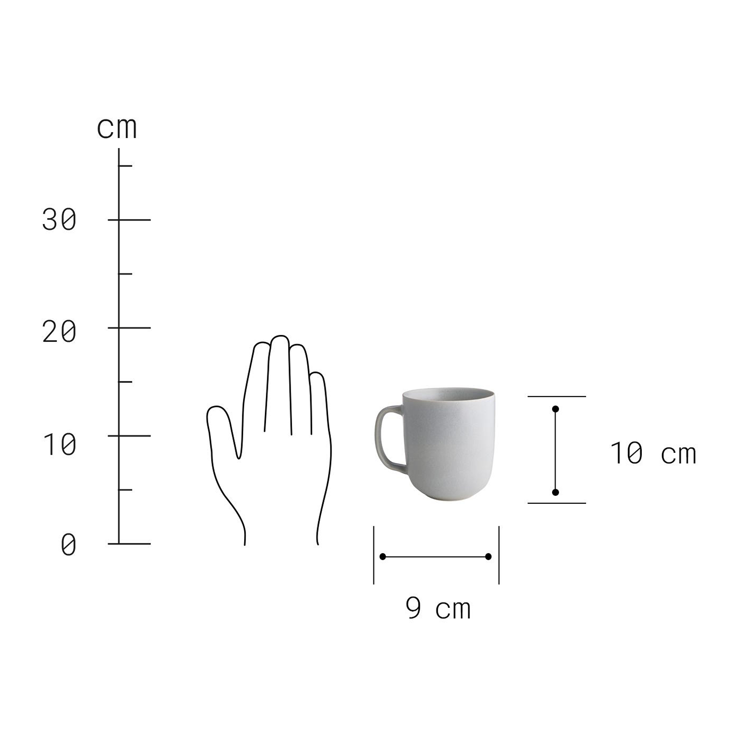 CASA NOVA cana cu maner 400 ml, gri