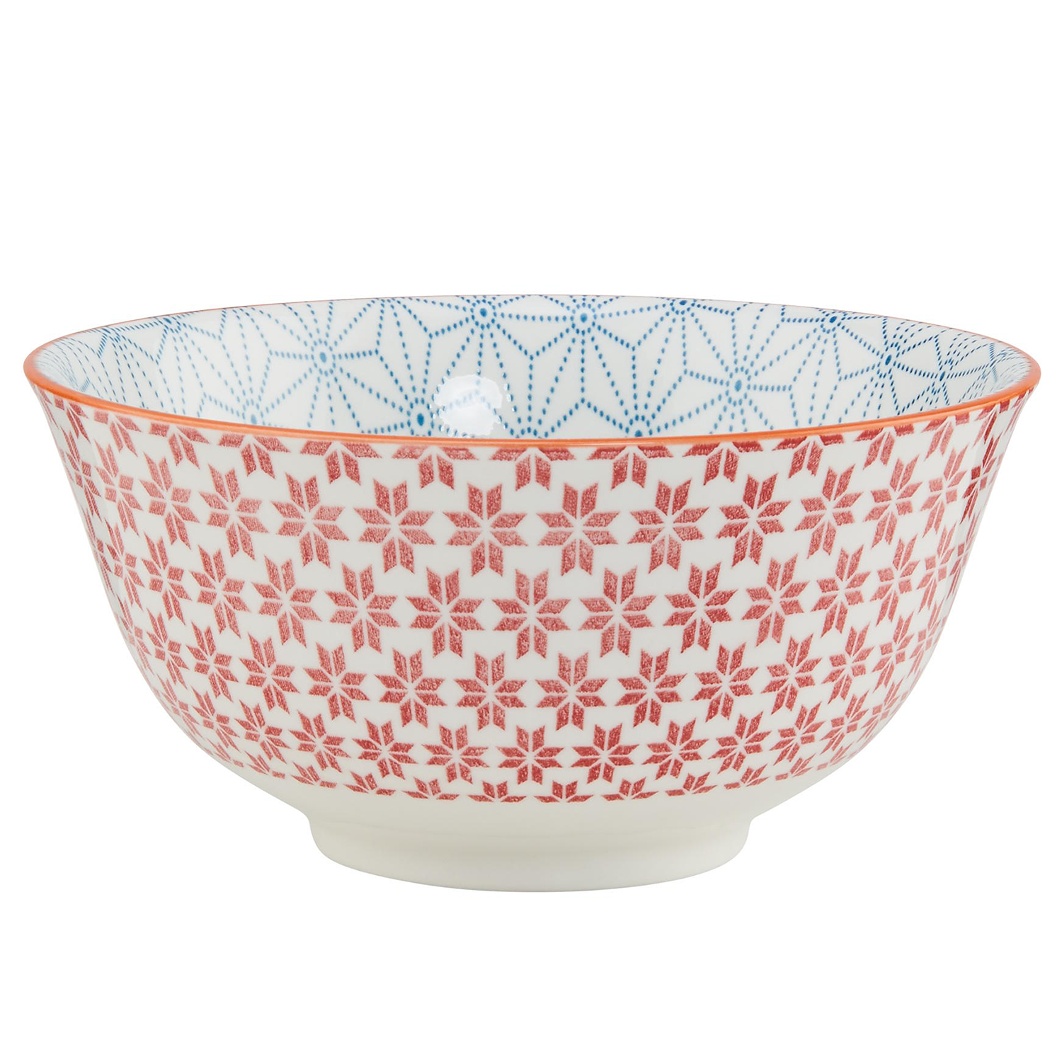 ORNAMENTS bol 520 ml, albastru/rosu