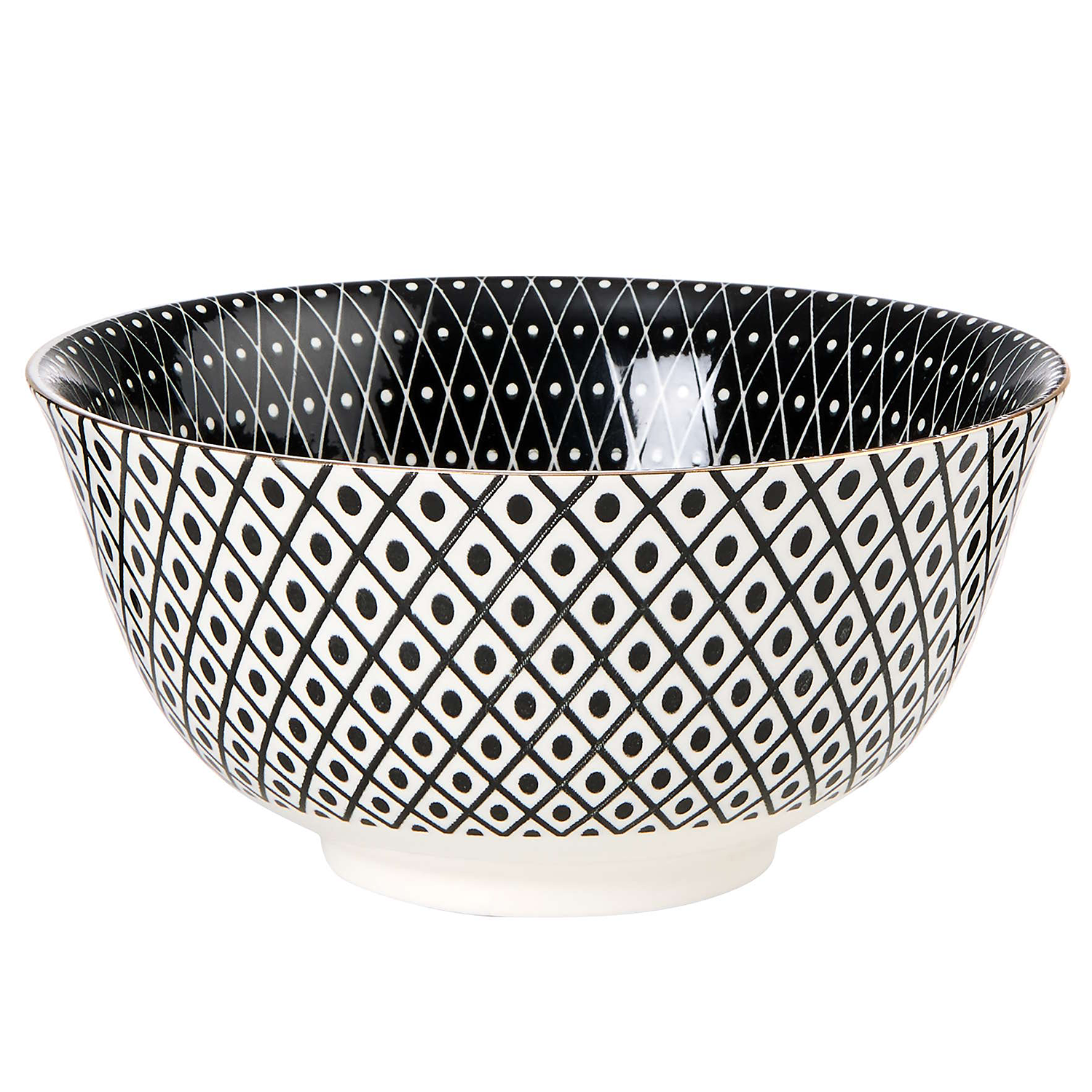 ORNAMENTS bol 520 ml, alb/negru