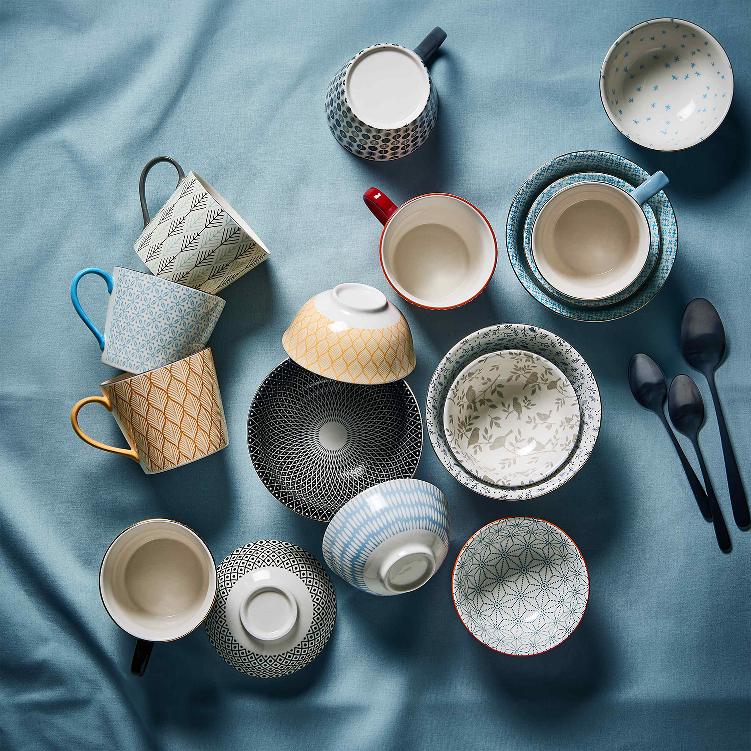 ORNAMENTS bol 520 ml, alb/negru