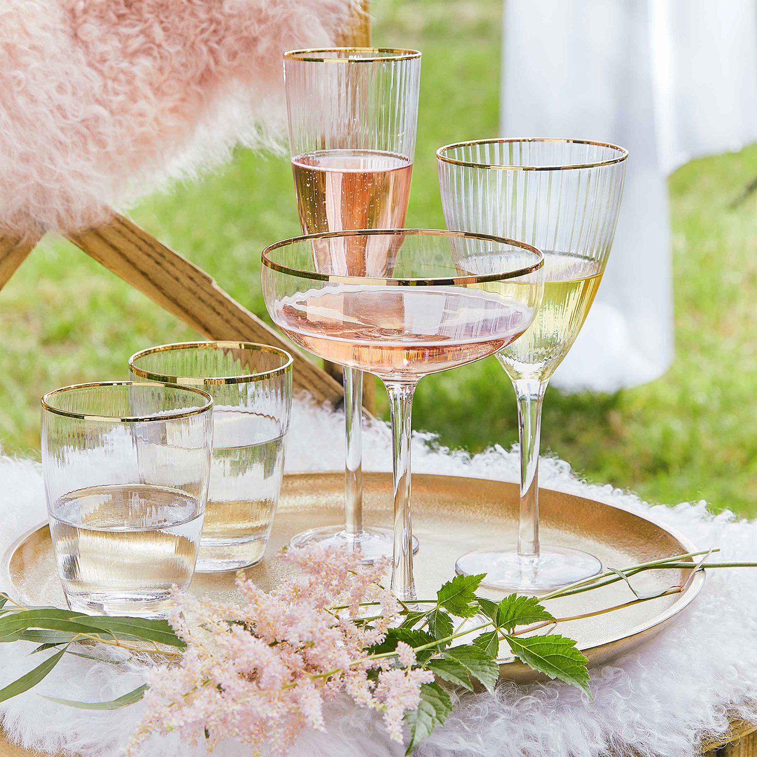 GOLDEN TWENTIES pahar tumbler margine aurie