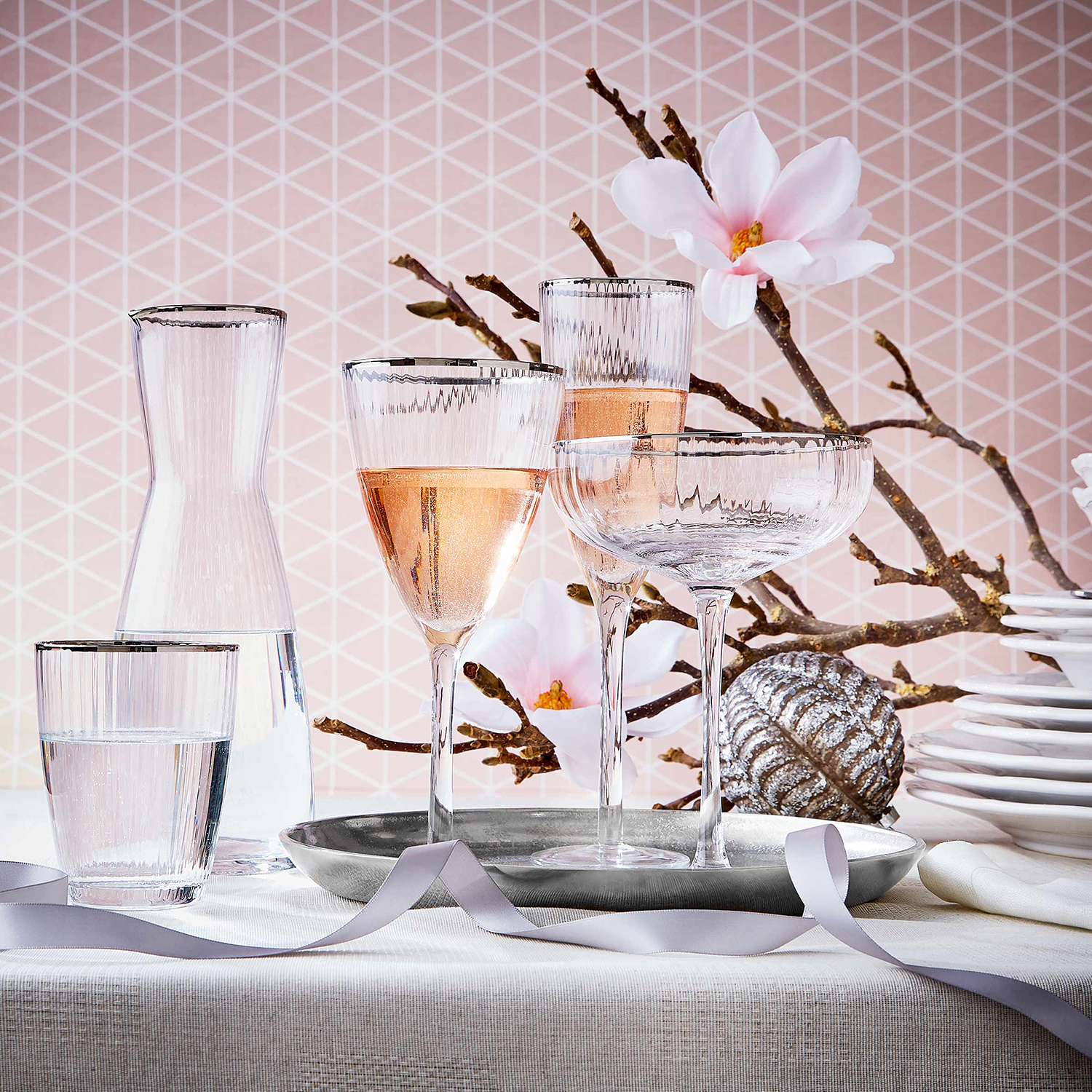 GOLDEN TWENTIES pahar pentru vin cu margine aurie