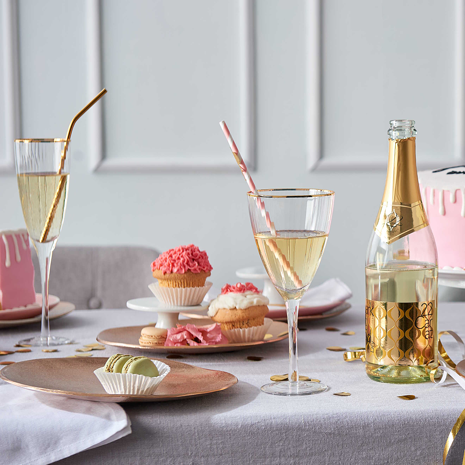 GOLDEN TWENTIES pahar pentru vin cu margine aurie