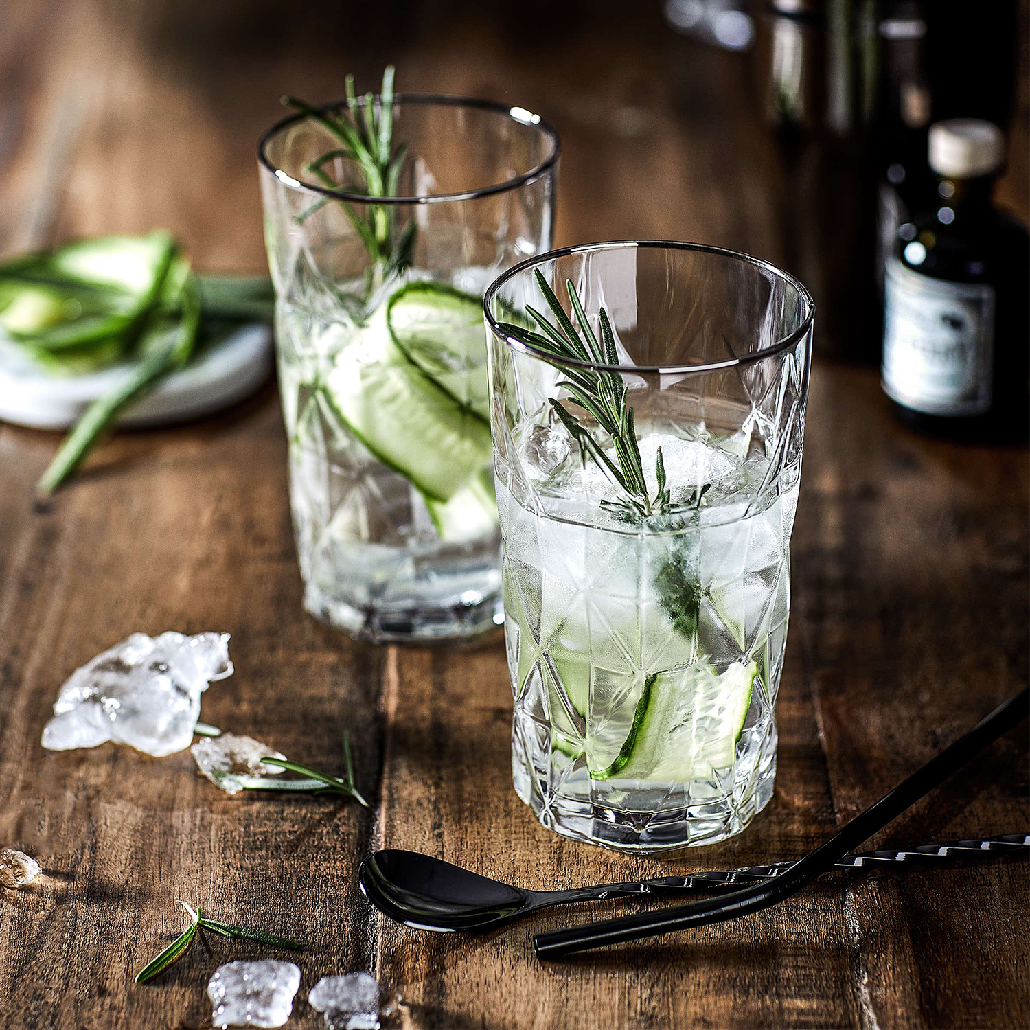 UPSCALE pahar longdrink cu margine argintie 460ml