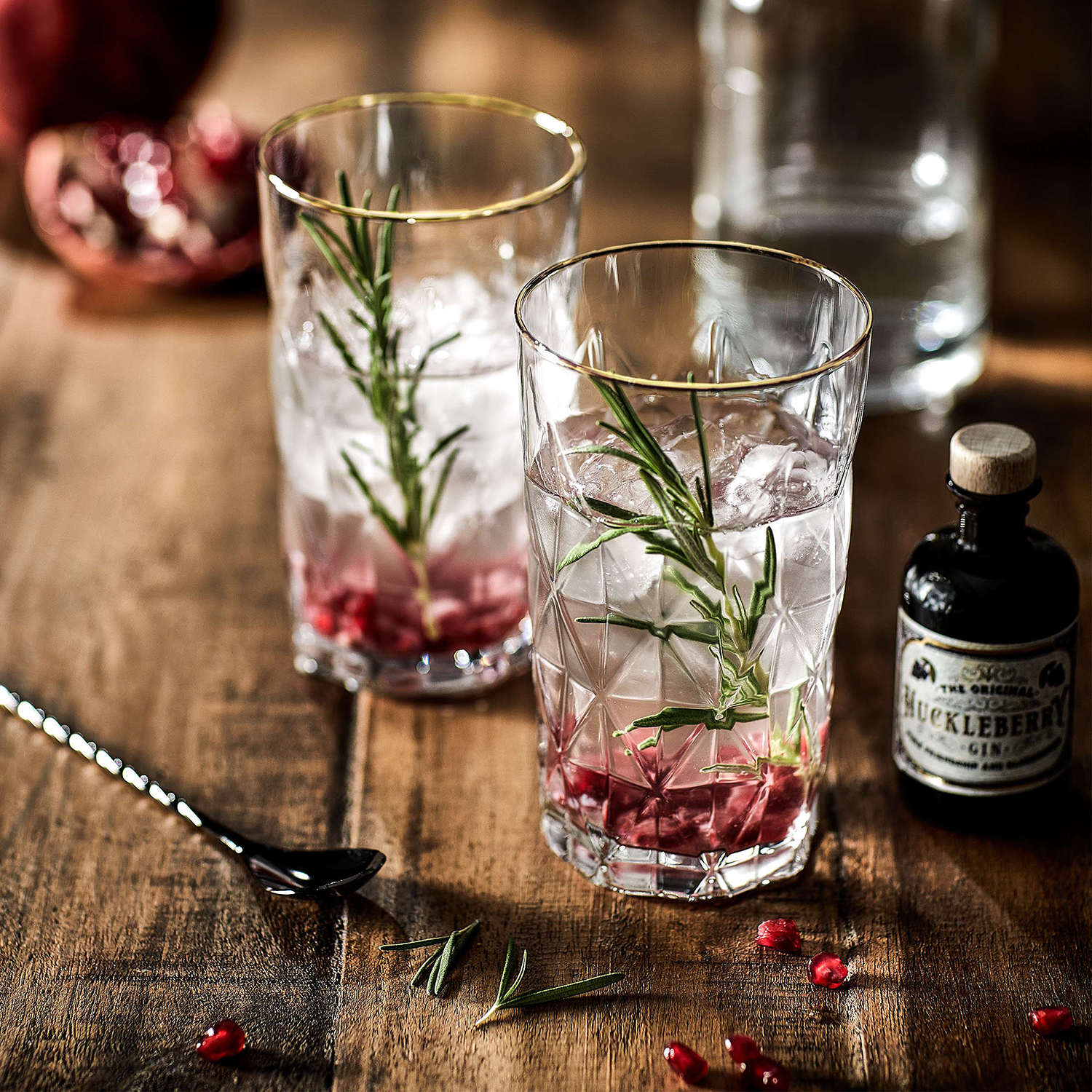 UPSCALE pahar highball cu margine aurie 460ml