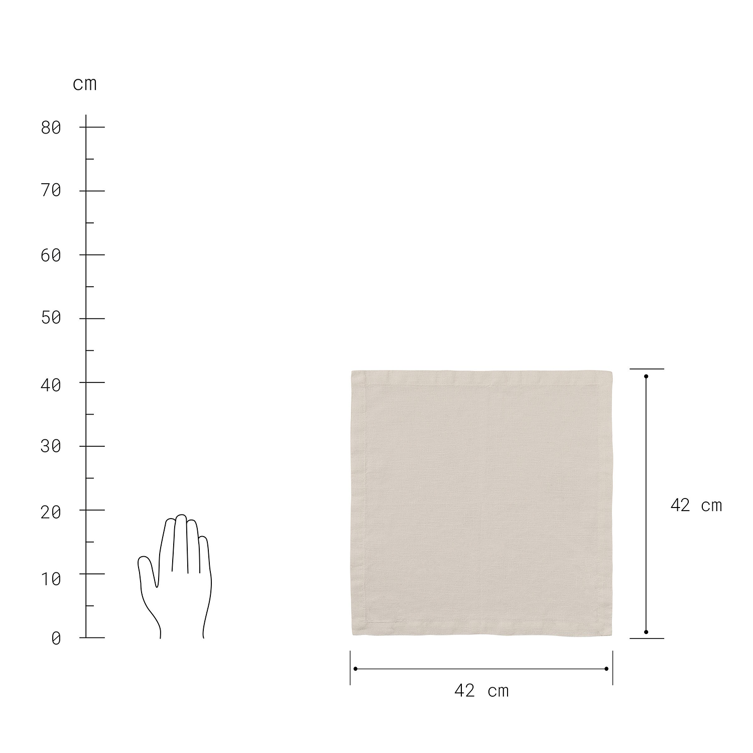 RIGA servet in 42x42 cm, natur
