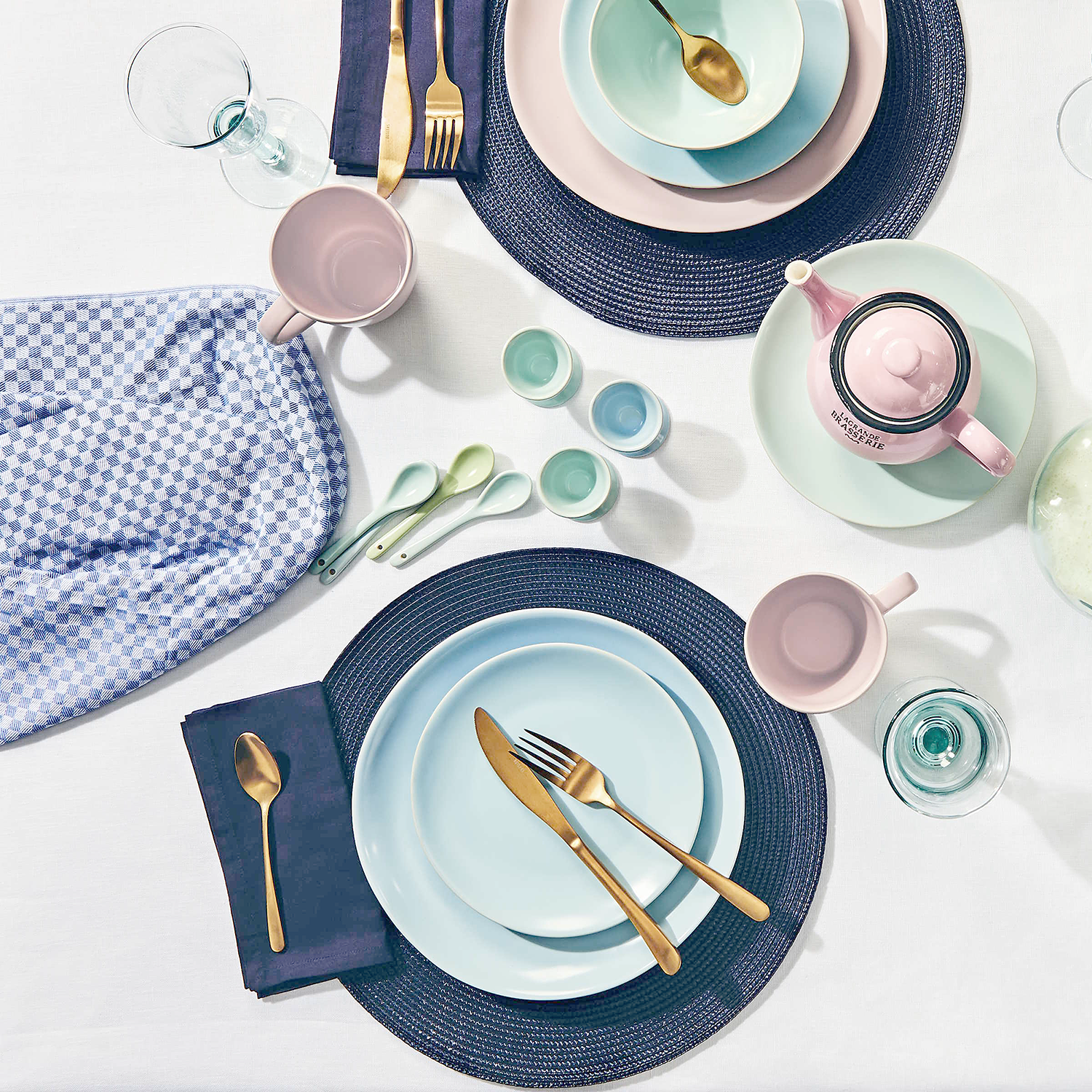 KINGS set tacamuri 4 piese, auriu mat