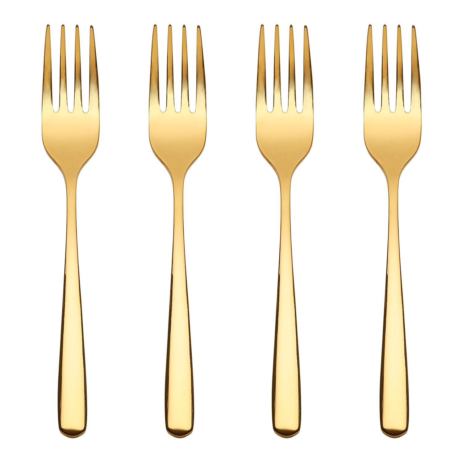 QUEENS furculita de desert aurie lucioasa set 4 piese