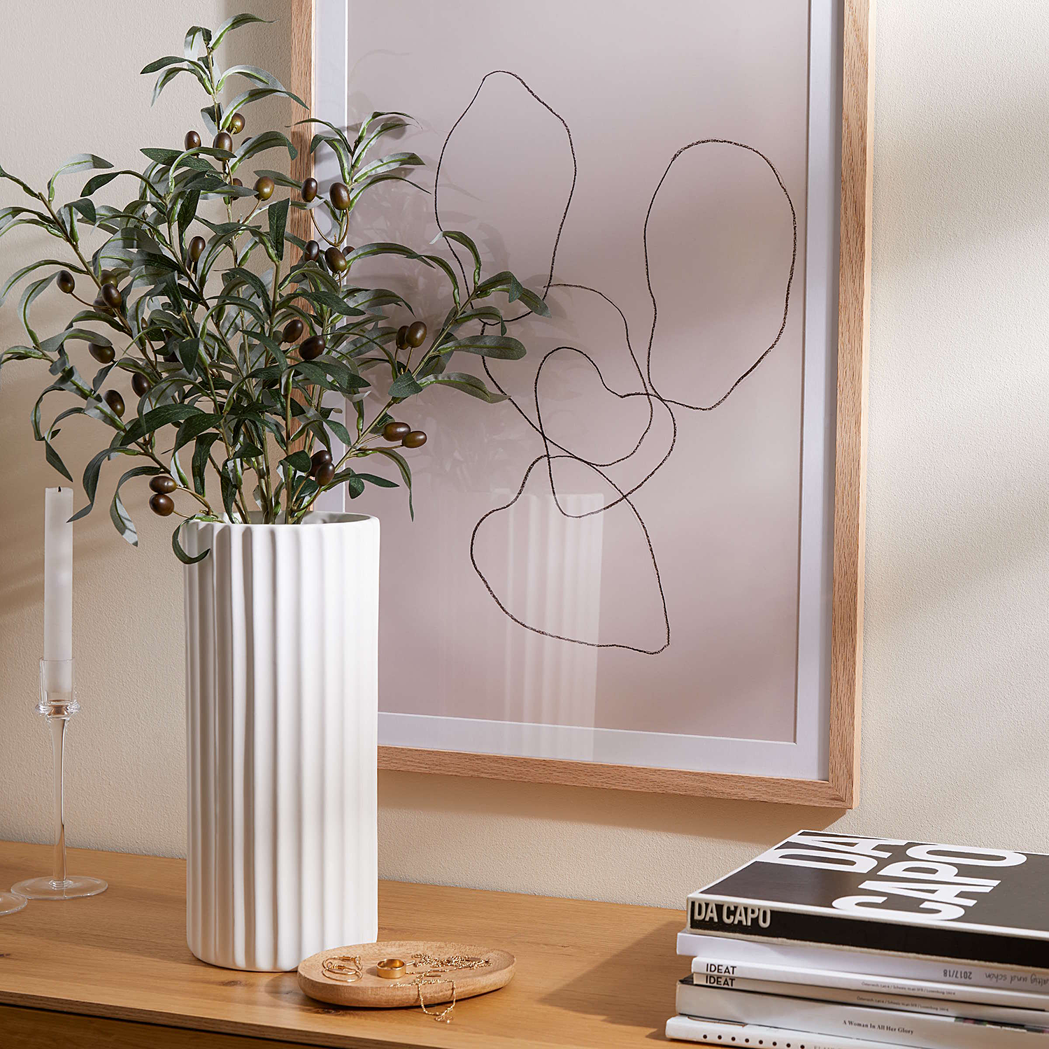 LIV vaza ceramica cilindrica H20cm, alb